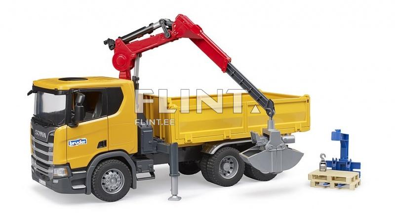 Kuorma-auto nosturilla Scania Super 560R (57,5x18,5x28cm) Bruder Kuorma-auto nosturilla Scania Super 560R (57,5x18,5x28cm) Bruder