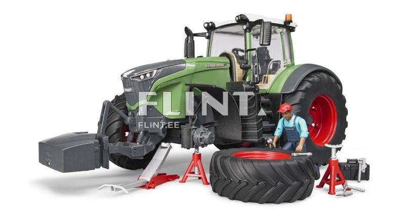 Traktori Fendt 1050 Vario (45,6x19,8x22,5) + mekaanikko ja renkaanvaihtosarja Bruder