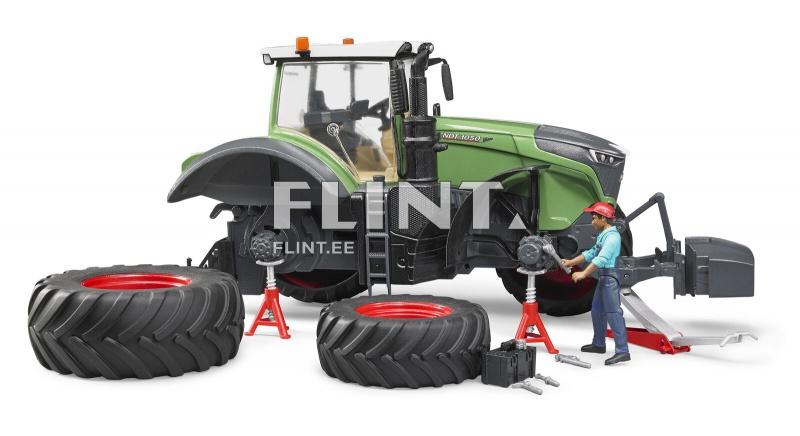 Traktori Fendt 1050 Vario (45,6x19,8x22,5) + mekaanikko ja renkaanvaihtosarja Bruder