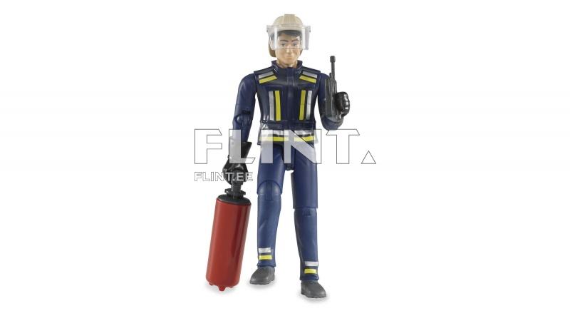 Firefighter with helmet, gloves and accessories Bruder Firefighter with helmet, gloves and accessories Bruder