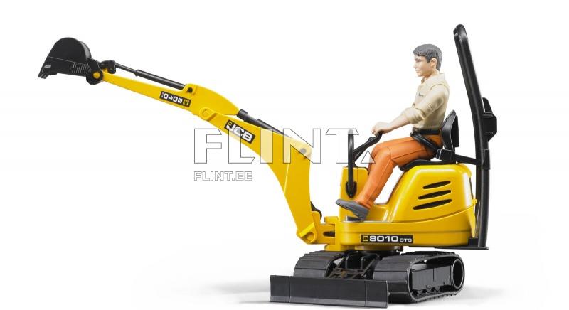 Ekskavaator JCB 8010 CTS + juht (13,5x6,3x13,5cm) Bruder Ekskavaator JCB 8010 CTS + juht (13,5x6,3x13,5cm) Bruder