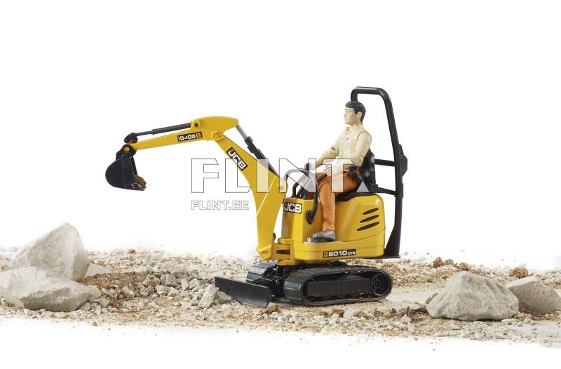 Ekskavaator JCB 8010 CTS + juht (13,5x6,3x13,5cm) Bruder Ekskavaator JCB 8010 CTS + juht (13,5x6,3x13,5cm) Bruder
