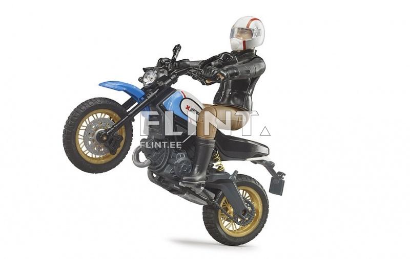 Moottoripyörä Scrambler Ducati Desert Sled ja kuljettaja (14,5x6,5x8,5cm) Bruder