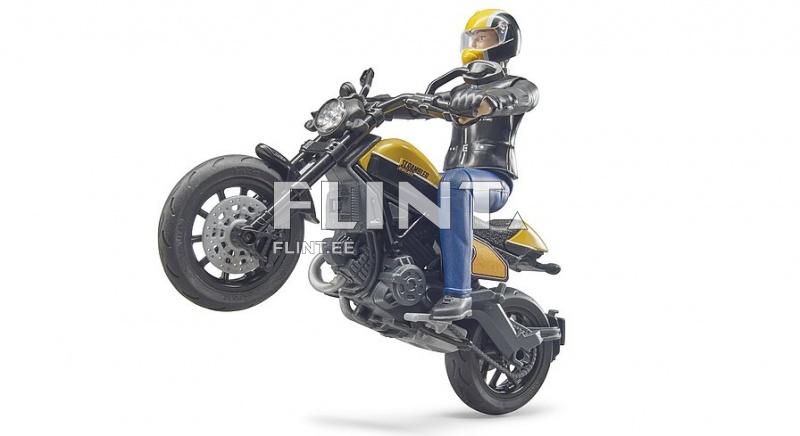 Moottoripyörä Scrambler Ducati Full Throttle ja kuljettaja (14,5x6,5x8,5cm) Bruder Moottoripyörä Scrambler Ducati Full Throttle ja kuljettaja (14,5x6,5x8,5cm) Bruder