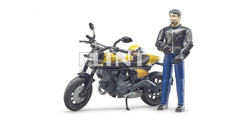 Moottoripyörä Scrambler Ducati Full Throttle ja kuljettaja (14,5x6,5x8,5cm) Bruder Moottoripyörä Scrambler Ducati Full Throttle ja kuljettaja (14,5x6,5x8,5cm) Bruder