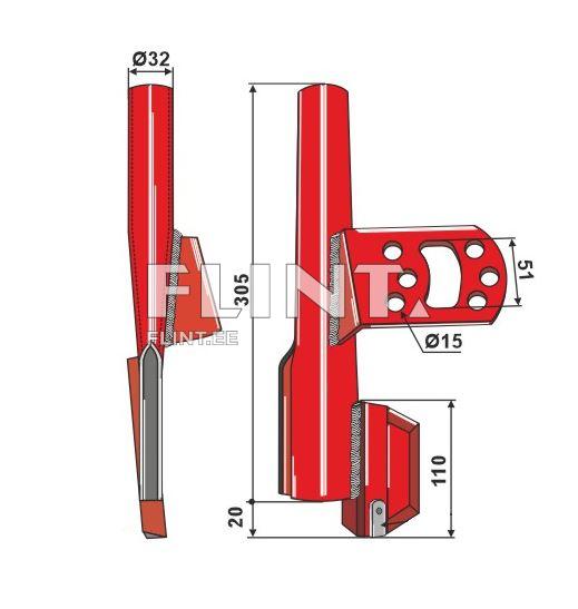 Seed coulter (left, long slot, universal for HC, RD899-) Väderstad 432117