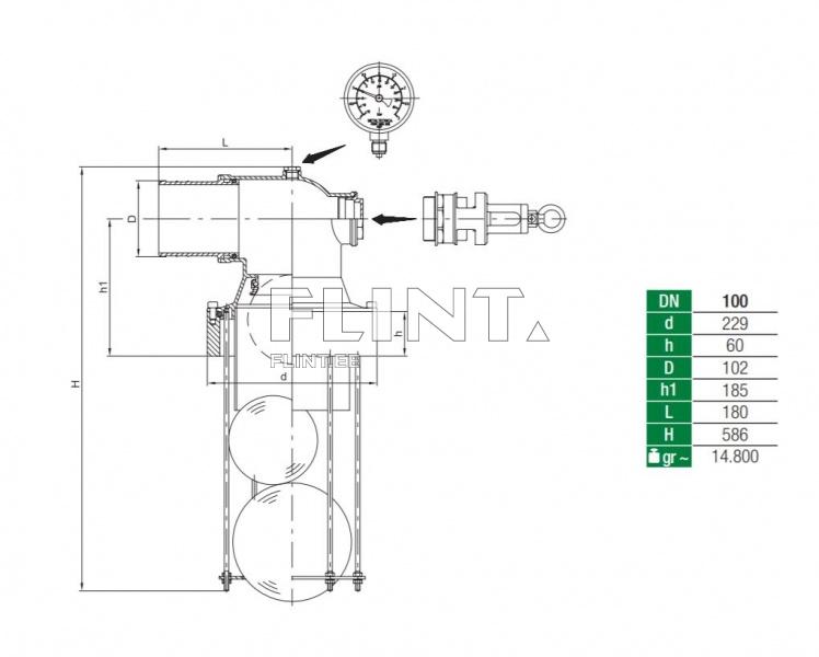 Valve D100mm MZ