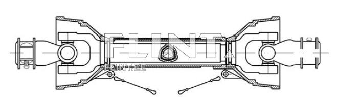 PTO shaft z6 x z6 L-1500mm - cross 35x106,3mm (triangle 54mm) PTO shaft z6 x z6 L-1500mm - cross 35x106,3mm (triangle 54mm)