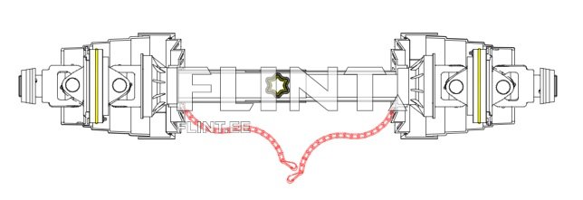 Kardaan z6 lainurk x z6 lainurk L-2000mm - rist 32x106/36x89mm (täht)