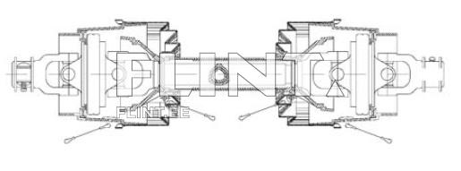 PTO shaft z6 wide angle x z6 wide angle L-1250mm - cross 32x76mm (triangle) PTO shaft z6 wide angle x z6 wide angle L-1250mm - cross 32x76mm (triangle)