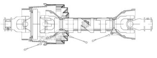 PTO shaft z6 wide angle x z6 L-2000mm - cross 36x89mm (star) PTO shaft z6 wide angle x z6 L-2000mm - cross 36x89mm (star)