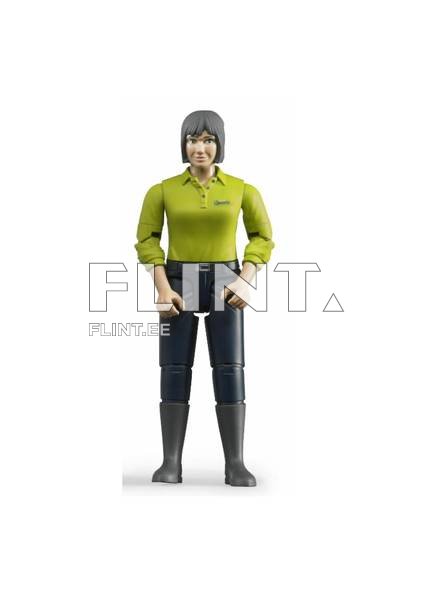 Naisfiguur tumesiniste pükstega Bruder