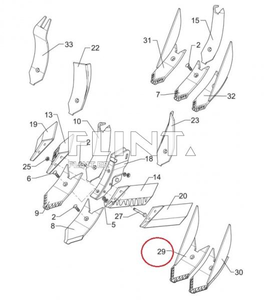 Point+knife LEMKEN Karat 3374444 (280x120x12mm) R