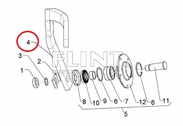 Vannas 60x25x900 (4128171) vasak LEMKEN RUBIN (esimene rida)