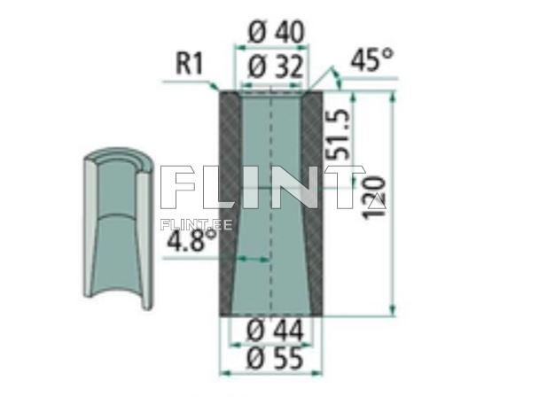 Piikin kartioholkki M30 33x45x120mm