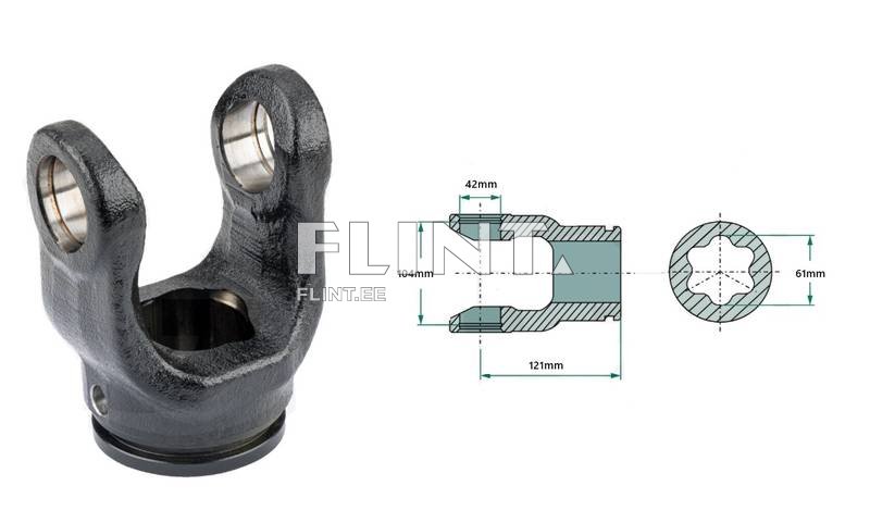 Yoke star 61mm - cross 42x104mm (Rotaro)