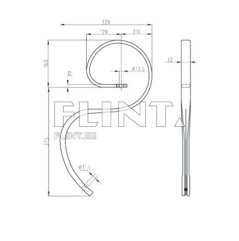 S-tine with share 32x12mm
