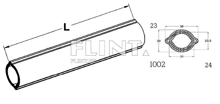 Profile tube lemon 23,5x31mm - L-1000mm Profile tube lemon 23,5x31mm - L-1000mm