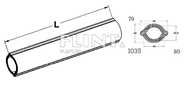 Profile tube lemon 39,5x49mm - L-1500mm Profile tube lemon 39,5x49mm - L-1500mm