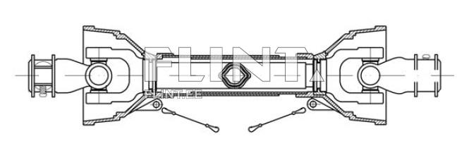 PTO shaft 0 x 0 L-1500mm - cross 32x76mm (lemon) PTO shaft 0 x 0 L-1500mm - cross 32x76mm (lemon)