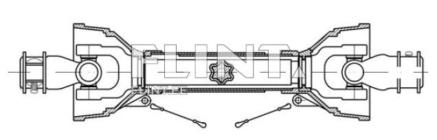 PTO shaft z8 x z6 L-1500mm - cross 36x89mm (star) PTO shaft z8 x z6 L-1500mm - cross 36x89mm (star)