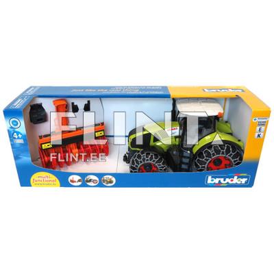 Traktori Claas Axion 950 (48x18x21cm) lumiketjuilla ja lumilingolla Bruder Traktori Claas Axion 950 (48x18x21cm) lumiketjuilla ja lumilingolla Bruder
