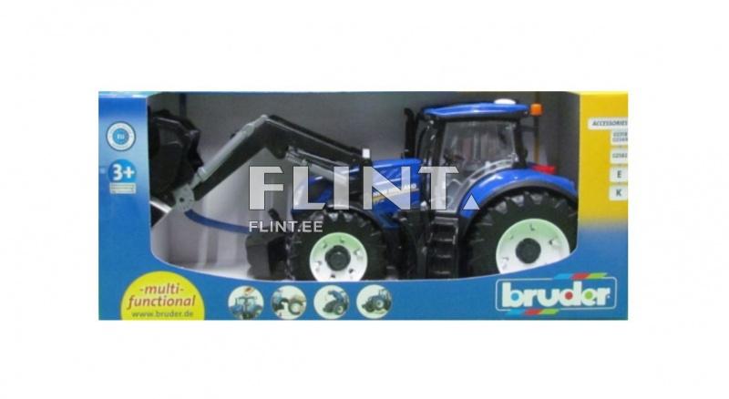 Traktori New Holland T7.315 (46x17,5x20,5cm) + etukuormaaja Bruder