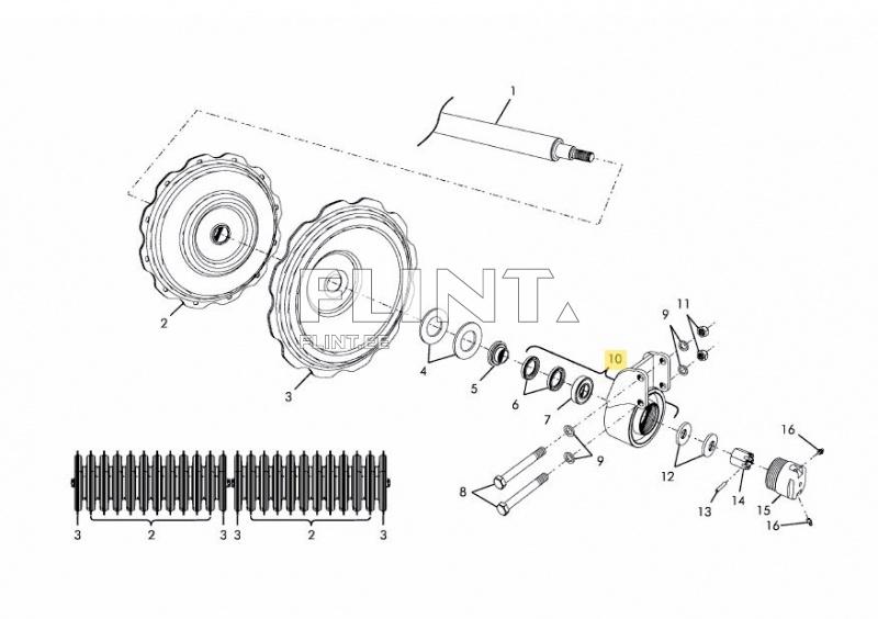 Rubber suspension with bearing Väderstad 447709/208027