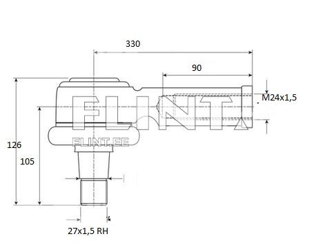 Tie rod Valtra V37017400 Tie rod Valtra V37017400