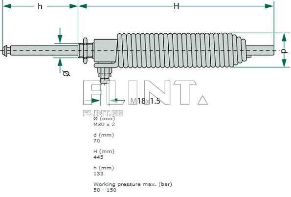 Hydraulic cylinder 4" with spring MZ Hydraulic cylinder 4" with spring MZ