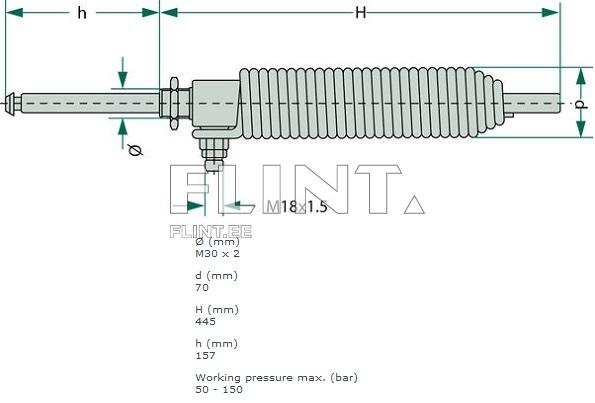 Hydraulic cylinder 5" with spring MZ Hydraulic cylinder 5" with spring MZ