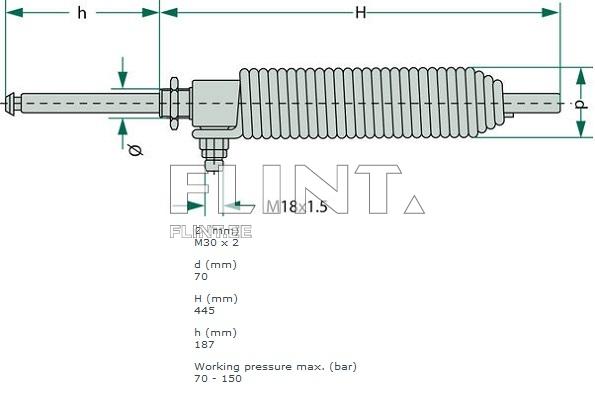 Hydraulic cylinder 6" with spring MZ Hydraulic cylinder 6" with spring MZ