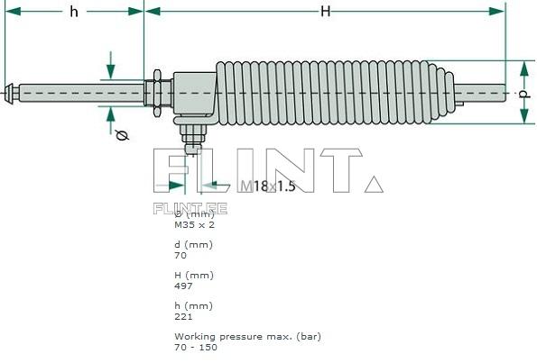 Hydraulic cylinder 8" with spring MZ Hydraulic cylinder 8" with spring MZ