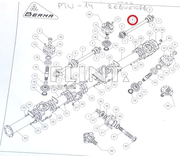 Gearbox shaft 12794 (PTU-14D)